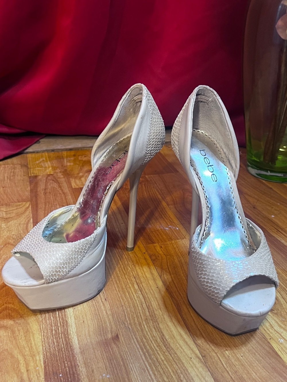 Bebe Nania Platform Nude Heels